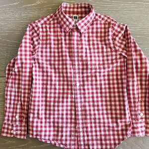Janie And Jack Red and White button down shirt size 6 EUC